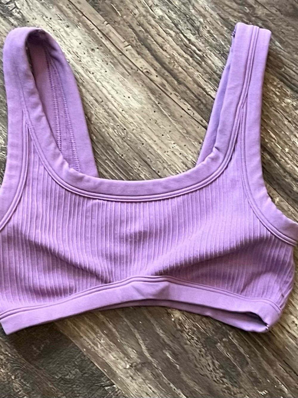 PINK Victoria's Secret Lilac Ribbed Scoop Sports Bra